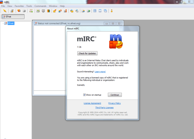instal the new mIRC 7.73